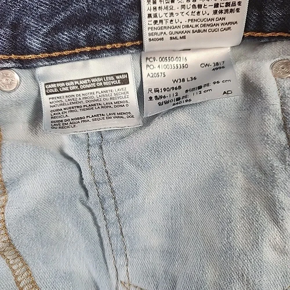 Levis 550 Jeans Mens Size 38 x 36 Straight Relaxed Fit Blue Denim - Picture 13 of 13
